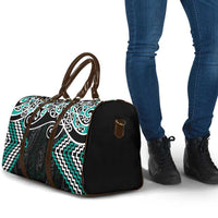 Turquoise Aotearoa Tukutuku Manawa Tapu Travel Bag Ta Moko Toi Maori LT9 - Polynesian Pride
