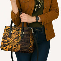 Gold Couple Dolphins Maori Polynesian Style Leather Bag - Polynesian Pride