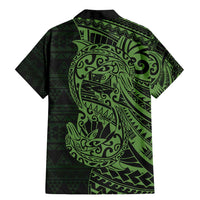 Green Couple Dolphins Maori Polynesian Style Family Matching Mermaid Dress and Hawaiian Shirt LT9 - Polynesian Pride