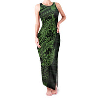 Green Couple Dolphins Maori Polynesian Style Family Matching Tank Maxi Dress and Hawaiian Shirt LT9 Mom's Dress Green - Polynesian Pride