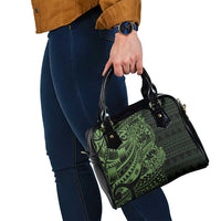 Green Couple Dolphins Maori Polynesian Style Shoulder Handbag