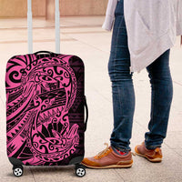 Pink Couple Dolphins Maori Polynesian Style Luggage Cover