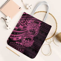 Pink Couple Dolphins Maori Polynesian Style Tote Bag - Polynesian Pride