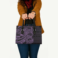 Purple Couple Dolphins Maori Polynesian Style Leather Bag - Polynesian Pride