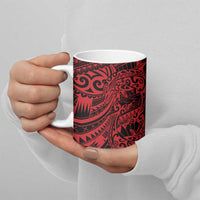 Red Couple Dolphins Maori Polynesian Style Ceramic Mug - Polynesian Pride