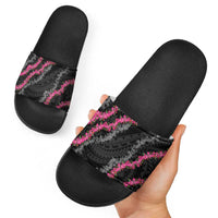 Guam Bougainvillea Lei Slide Sandals Chamorro Tribal Pattern - Polynesian Pride