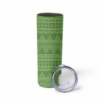 Hawaii Molokai Island Kukui Nut Flowers Skinny Tumbler Tribal Kakau Pattern LT9 - Polynesian Pride