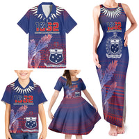 Custom Samoa 1962 Independence Day Custom Family Matching Tank Maxi Dress and Hawaiian Shirt Manuia le Aso Tuto'atasi Ula Nifo Blue Art LT9 - Polynesian Pride
