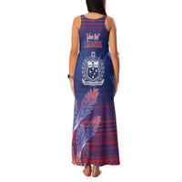 Custom Samoa 1962 Independence Day Custom Family Matching Tank Maxi Dress and Hawaiian Shirt Manuia le Aso Tuto'atasi Ula Nifo Blue Art LT9 - Polynesian Pride