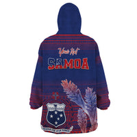 Custom Samoa 1962 Independence Day Custom Wearable Blanket Hoodie Manuia le Aso Tuto'atasi Ula Nifo Blue Art LT9 - Polynesian Pride