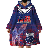 Custom Samoa 1962 Independence Day Custom Wearable Blanket Hoodie Manuia le Aso Tuto'atasi Ula Nifo Blue Art LT9 - Polynesian Pride