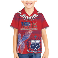 Custom Samoa 1962 Independence Day Custom Family Matching Mermaid Dress and Hawaiian Shirt Manuia le Aso Tuto'atasi Ula Nifo Red Art LT9 Son's Shirt Red - Polynesian Pride