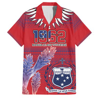 Custom Samoa 1962 Independence Day Custom Hawaiian Shirt Manuia le Aso Tuto'atasi Ula Nifo Red Art