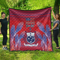 Custom Samoa 1962 Independence Day Custom Quilt Manuia le Aso Tuto'atasi Ula Nifo Red Art
