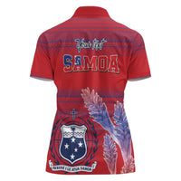Custom Samoa 1962 Independence Day Custom Women Polo Shirt Manuia le Aso Tuto'atasi Ula Nifo Red Art LT9 - Polynesian Pride