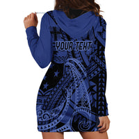 Custom Samoa 62nd Manuia le Aso Tuto'atasi Hoodie Dress Samoan Tatau Blue Art LT9 - Polynesian Pride