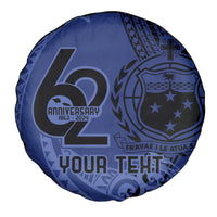 Custom Samoa 62nd Manuia le Aso Tuto'atasi Spare Tire Cover Samoan Tatau Blue Art LT9 - Polynesian Pride