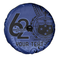 Custom Samoa 62nd Manuia le Aso Tuto'atasi Spare Tire Cover Samoan Tatau Blue Art LT9 - Polynesian Pride