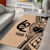 Custom Samoa Manuia le 62 Tausaga O le Tutoatasi Area Rug Samoan Tatau Beige Art LT9 - Polynesian Pride