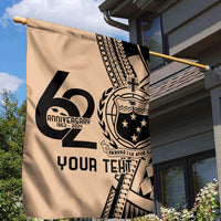 Custom Samoa Manuia le 62 Tausaga O le Tutoatasi Garden Flag Samoan Tatau Beige Art LT9 - Polynesian Pride