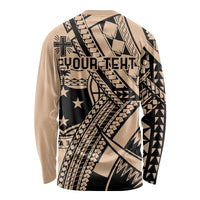 Custom Samoa Manuia le 62 Tausaga O le Tutoatasi Long Sleeve Shirt Samoan Tatau Beige Art LT9 - Polynesian Pride