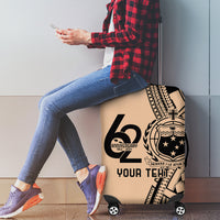 Custom Samoa Manuia le 62 Tausaga O le Tutoatasi Luggage Cover Samoan Tatau Beige Art LT9 - Polynesian Pride