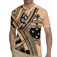 Custom Samoa Manuia le 62 Tausaga O le Tutoatasi Rugby Jersey Samoan Tatau Beige Art LT9 - Polynesian Pride