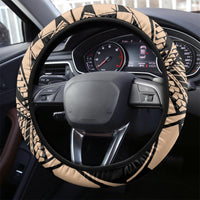 Samoa Manuia le 62 Tausaga O le Tutoatasi Steering Wheel Cover Samoan Tatau Beige Art LT9 - Polynesian Pride