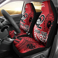 Custom Samoa Manuia le 62 Tausaga O le Tutoatasi Car Seat Cover Samoan Tatau Red Art LT9 - Polynesian Pride