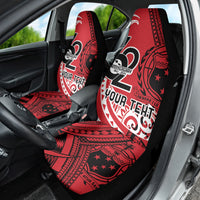 Custom Samoa Manuia le 62 Tausaga O le Tutoatasi Car Seat Cover Samoan Tatau Red Art LT9 - Polynesian Pride