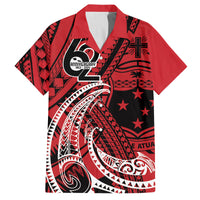 Custom Samoa Manuia le 62 Tausaga O le Tutoatasi Family Matching Tank Maxi Dress and Hawaiian Shirt Samoan Tatau Red Art LT9 Dad's Shirt - Short Sleeve Red - Polynesian Pride