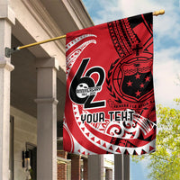 Custom Samoa Manuia le 62 Tausaga O le Tutoatasi Garden Flag Samoan Tatau Red Art LT9 House Flag Red - Polynesian Pride