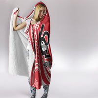 Custom Samoa Manuia le 62 Tausaga O le Tutoatasi Hooded Blanket Samoan Tatau Red Art LT9 - Polynesian Pride