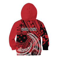 Custom Samoa Manuia le 62 Tausaga O le Tutoatasi Kid Hoodie Samoan Tatau Red Art LT9 - Polynesian Pride