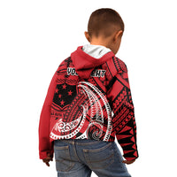 Custom Samoa Manuia le 62 Tausaga O le Tutoatasi Kid Hoodie Samoan Tatau Red Art LT9 - Polynesian Pride