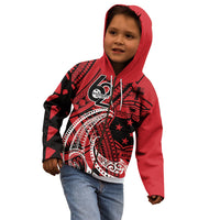 Custom Samoa Manuia le 62 Tausaga O le Tutoatasi Kid Hoodie Samoan Tatau Red Art LT9 - Polynesian Pride