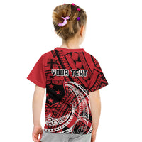 Custom Samoa Manuia le 62 Tausaga O le Tutoatasi Kid T Shirt Samoan Tatau Red Art LT9 - Polynesian Pride