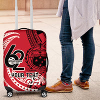 Custom Samoa Manuia le 62 Tausaga O le Tutoatasi Luggage Cover Samoan Tatau Red Art LT9 Red - Polynesian Pride