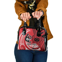 Custom Samoa Manuia le 62 Tausaga O le Tuto’atasi Shoulder Handbag Samoan Tatau Red Art