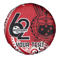 Custom Samoa Manuia le 62 Tausaga O le Tutoatasi Spare Tire Cover Samoan Tatau Red Art LT9 - Polynesian Pride