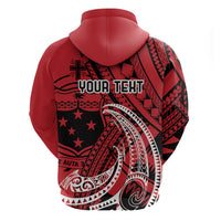 Custom Samoa Manuia le 62 Tausaga O le Tutoatasi Zip Hoodie Samoan Tatau Red Art LT9 - Polynesian Pride