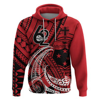 Custom Samoa Manuia le 62 Tausaga O le Tutoatasi Zip Hoodie Samoan Tatau Red Art LT9 Pullover Hoodie Red - Polynesian Pride