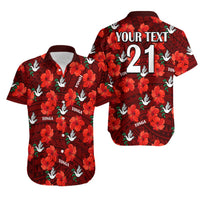(Custom Text And Number) Tonga Rugby Hawaiian Shirt Polynesian Style With Hibiscus LT9 - Polynesian Pride