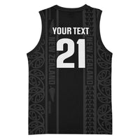 Custom New Zealand Football White Fern Supporter Basketball Jersey LT9 - Polynesian Pride