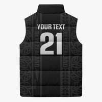 Custom New Zealand Football White Fern Supporter Sleeveless Puffer Jacket