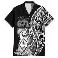 671 Guam Personalised Family Matching Off Shoulder Maxi Dress and Hawaiian Shirt Latte Stone Tribal LT9 Dad's Shirt - Short Sleeve Black - Polynesian Pride
