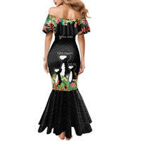 671 Guam Personalised Family Matching Mermaid Dress and Hawaiian Shirt Latte Stone and Tropical Flowers LT9 - Polynesian Pride