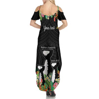671 Guam Personalised Family Matching Summer Maxi Dress and Hawaiian Shirt Latte Stone and Tropical Flowers LT9 - Polynesian Pride