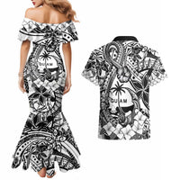 Guam Hafa Adai Guasali Flowers Couples Matching Mermaid Dress and Hawaiian Shirt LT9 - Polynesian Pride