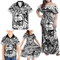 Guam Hafa Adai Guasali Flowers Family Matching Off Shoulder Maxi Dress and Hawaiian Shirt LT9 - Polynesian Pride